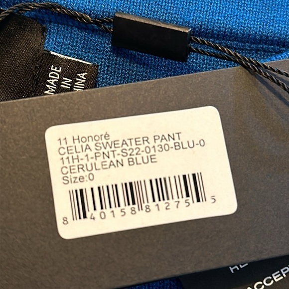 11 . HONORE’ Celia Wide Leg Sweater Pant Cerulean Blue Size 0 or Size 12 NWT - Picture 10 of 10